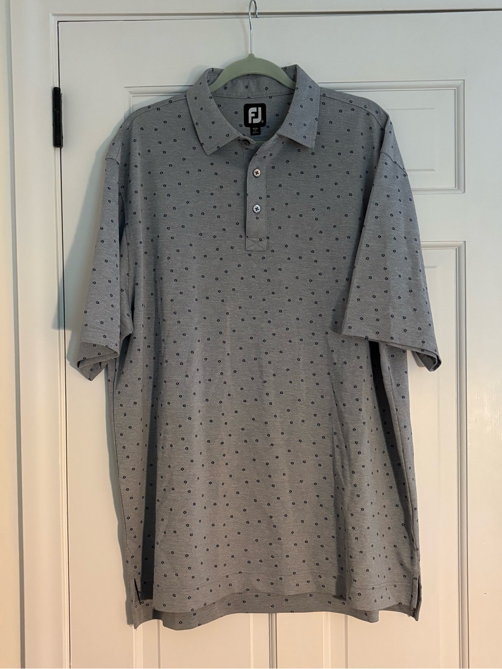 FootJoy Grey Tiny Flower Print Polo Shirt